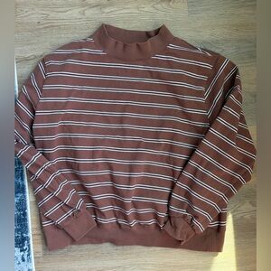 PARKE Striped Mockneck Pullover
